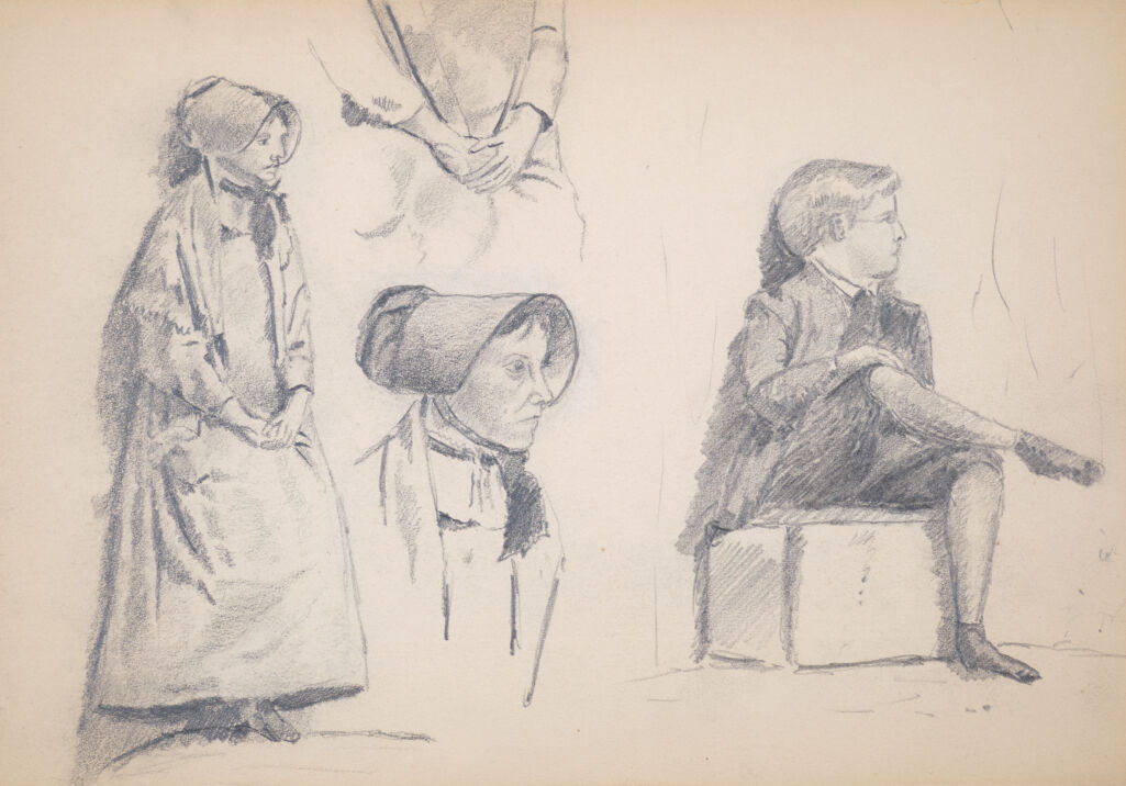 Studies of Woman & Boy with Crossed Leg