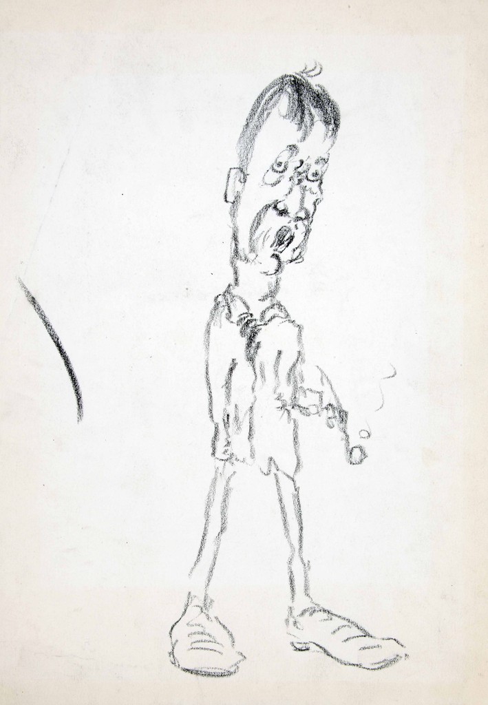 Caricature of a Man with a Pipe
