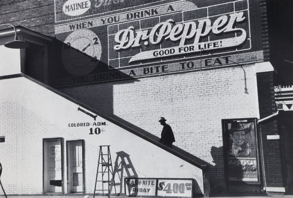 Black Man Using “Colored” Entrance to Movie Theatre, Belzoni, Mississippi