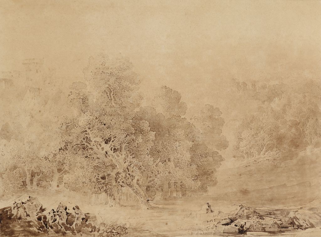 Castle in Wooded Landscape with Trees