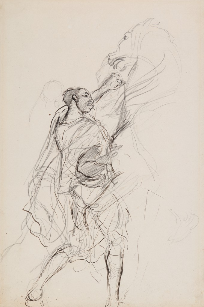 Study of an African Youth Restraining a Horse