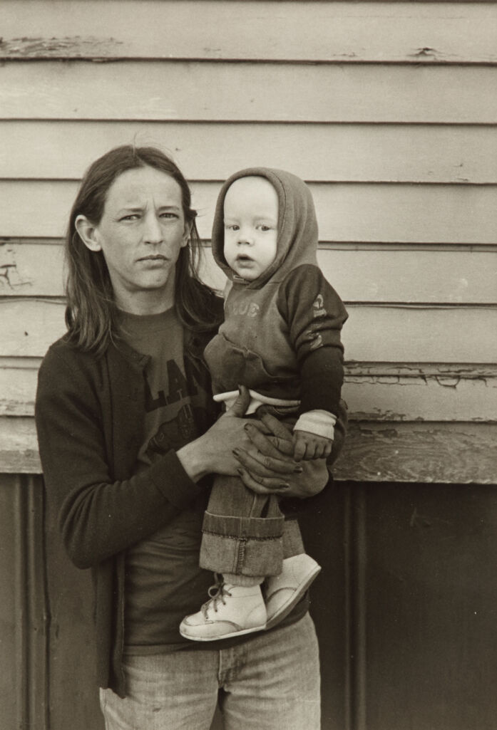 Cabbagetown [Woman with baby wearing hooded shirt]
