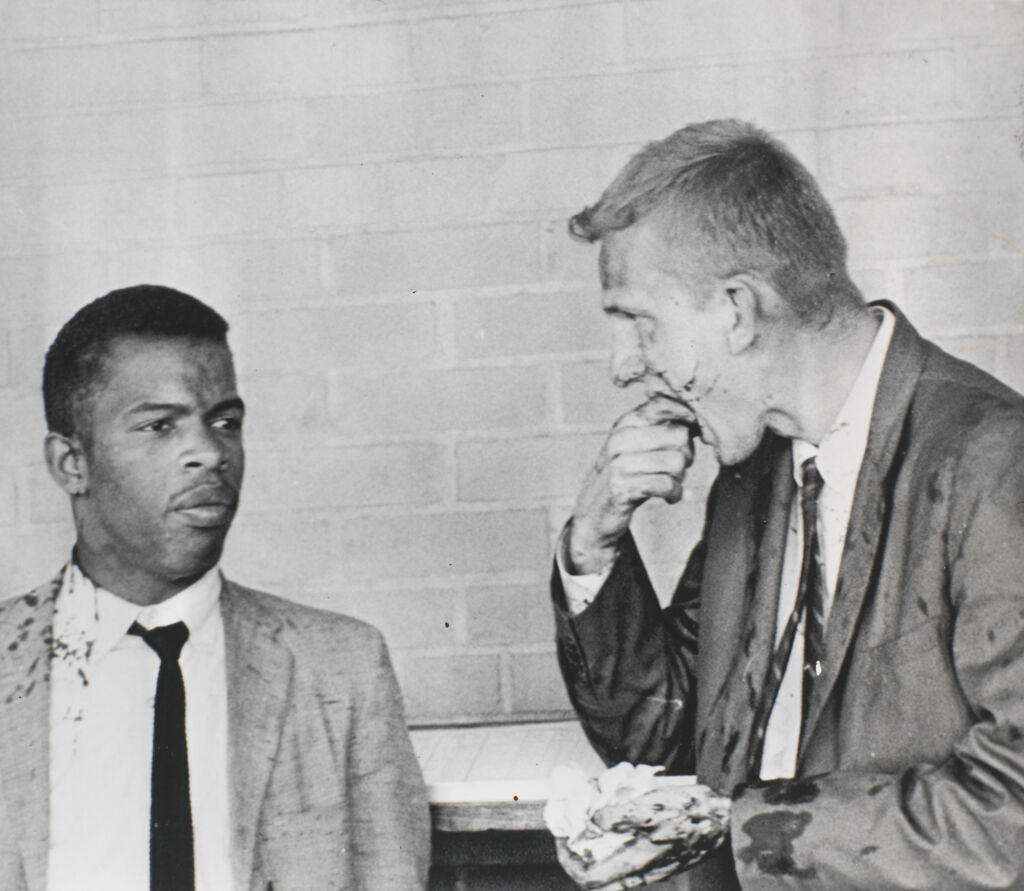 John Lewis and Jim Zwerg Beaten, Montgomery, Alabama