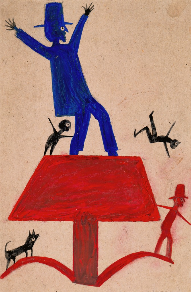 Untitled (Blue Man on Red Object)