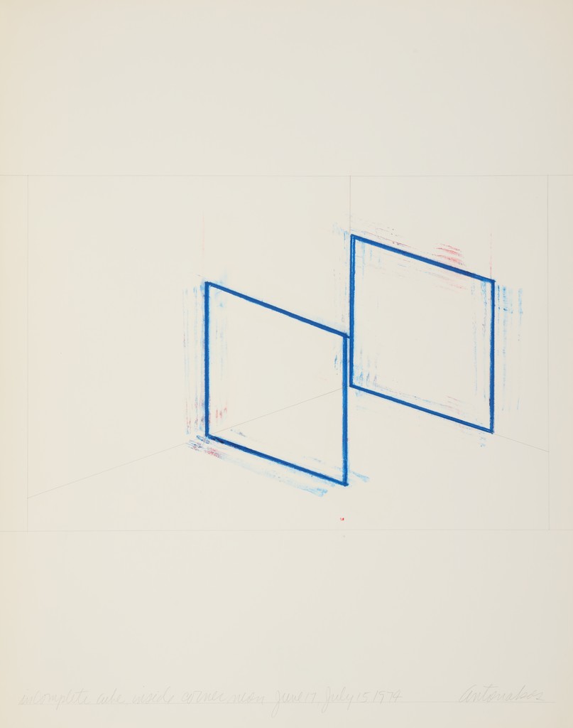 Incomplete Cube Inside Corner Neon (Set of Six Drawings)