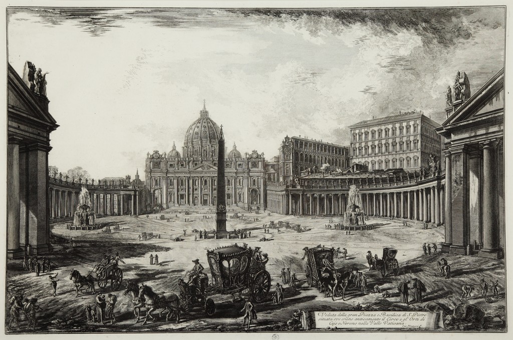 Veduta della Gran Piazza e Basilica di San Pietro