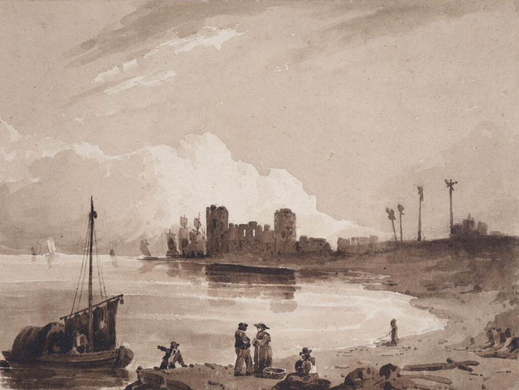 Figures on a Shore, a Castle Beyond