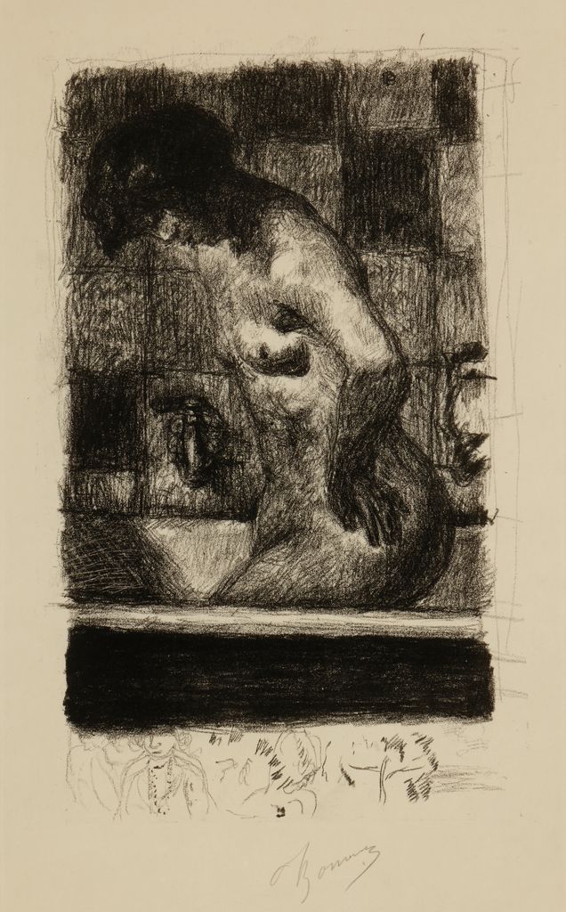 Woman standing in her bath