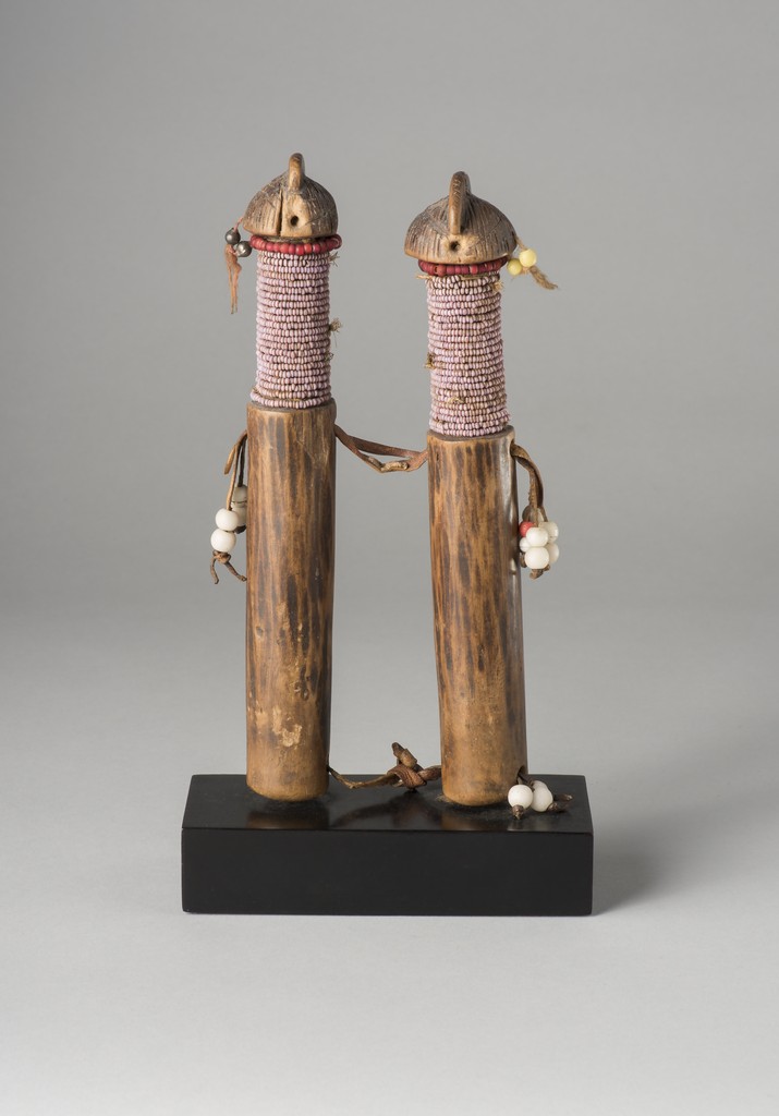 Pair of Abstract Figures, wrapped with Beads