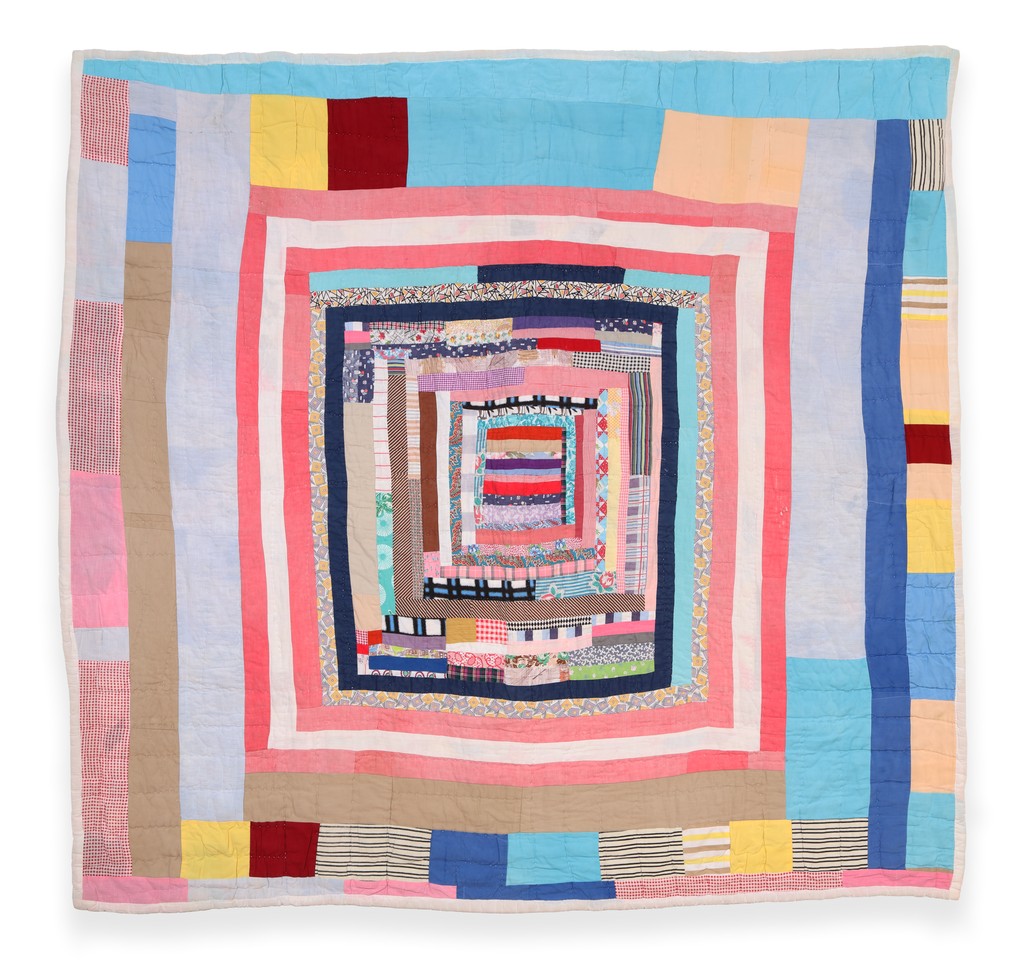 Untitled (Housetop Quilt With Multiple Borders)