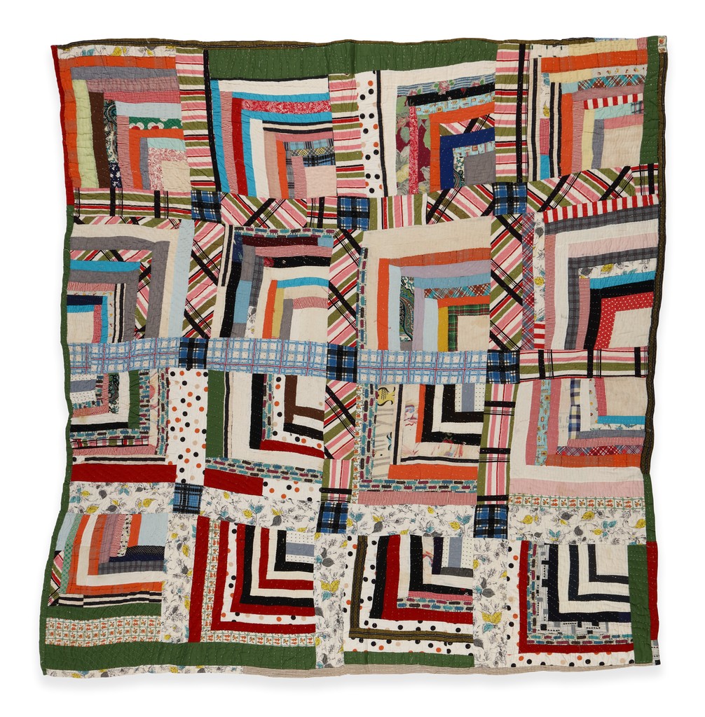 Untitled (Partial Log Cabin Quilt)