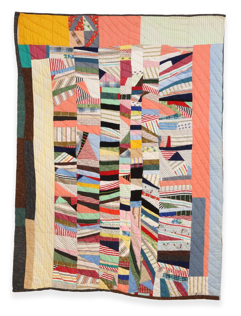 Untitled (Strip Construction Quilt with Bars and Multiple Borders)