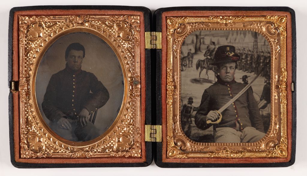 Young biracial artilleryman