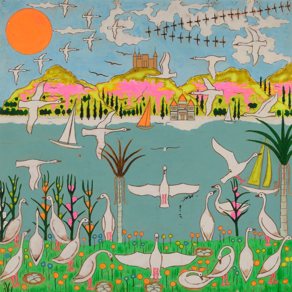 Untitled (Geese and Yellow Mountains)