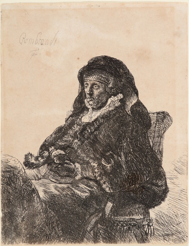 Rembrandt’s Mother in Mourning Dress and Black Gloves