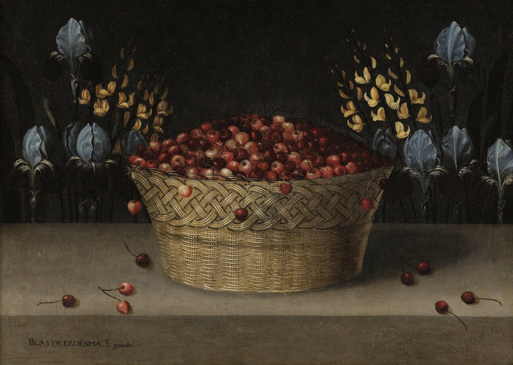 Still Life with Cherries, Lupin, and Iris