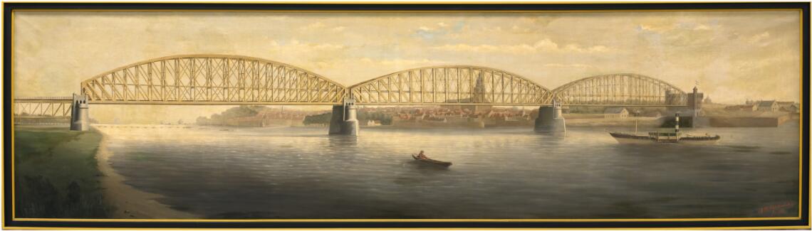 Spoorbrug over de Waal bij Nijmegen. (1878)